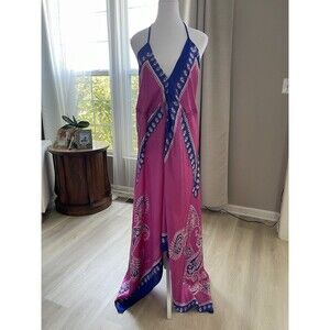 KMA 100% Viscose Maxidress Paisley Pattern One Size Halter Neck Boho Dress Beach